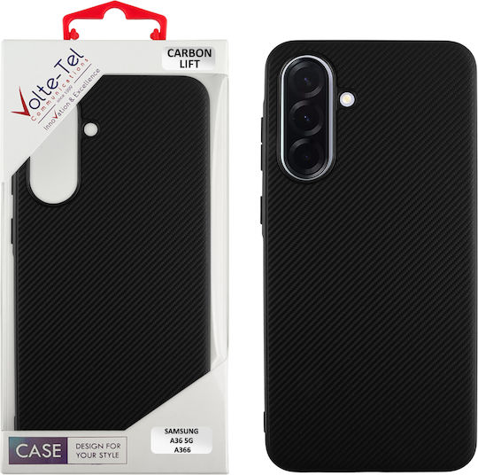 Volte-Tel Carbon Lift Задна корица Силикон Черен (SAMSUNG A36 5G)