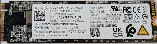 Adata SM2P41C8 SSD 256GB M.2 NVMe PCI Express 4.0 SM2P41C8-256GC