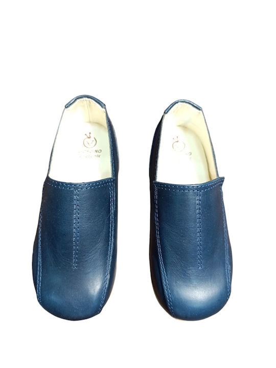 Gorgino Blue Baptism Leather Moccasins