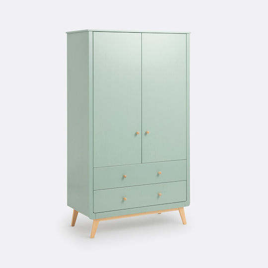 Ușă dublă Dulap cu 2 Sertare Verde 106x55x181cm