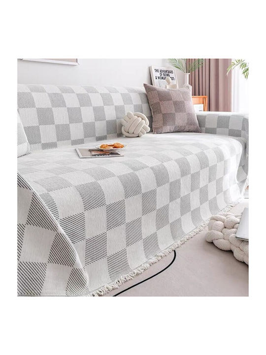 ForHome Cuverturi Pentru Canapea 2 Locuri Șenilă 180x240cm Ecru