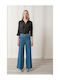 Asher Women's Fabric Trousers Denim