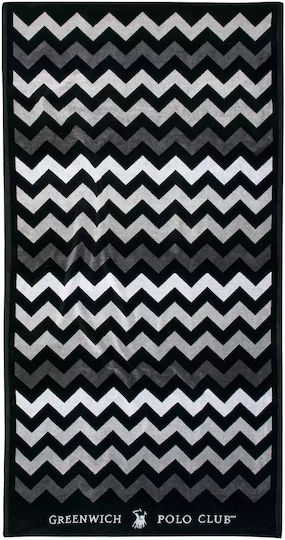Greenwich Polo Club Strandtuch Baumwolle Schwarz 180x90cm.