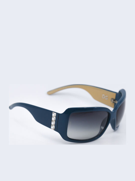 Dolce & Gabbana Women's Sunglasses with Blue Plastic Frame and Gray Gradient Lens DG8108G 65