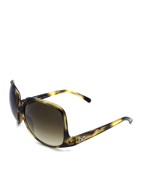 Dolce & Gabbana Women's Sunglasses with Brown Tartaruga Plastic Frame and Brown Gradient Lens DG6033 51251