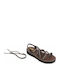 Flache Sandalen für Damen Brown/White