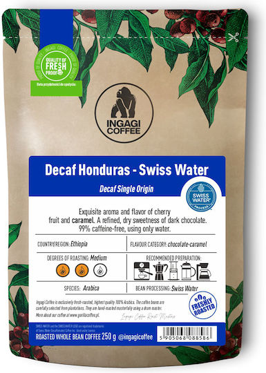 Cafea Espresso Ingagi Honduras Decaf Swisswater 250g Boabe