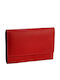 Small Leather Women's Wallet Classic with RFID Red