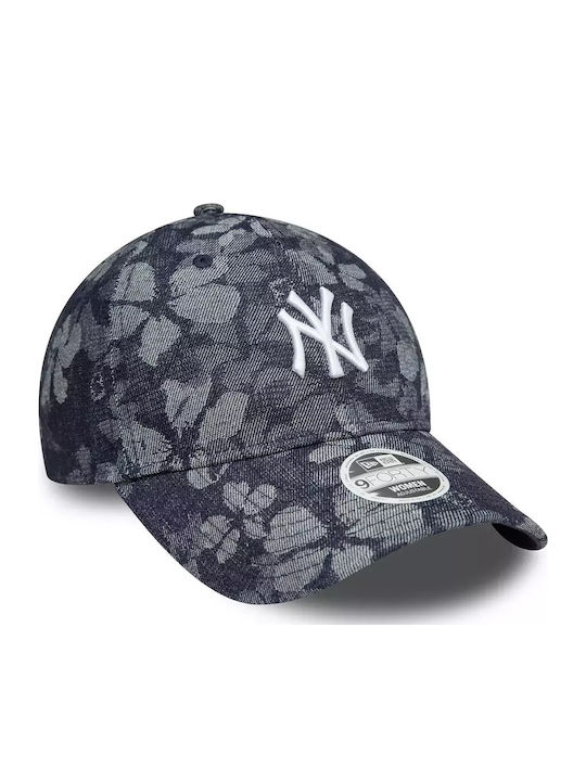 New York Yankees Womens Floral Denim Blue 9twenty Adjustable Cap Γυναικείο Καπέλο Cotton Rayon Polyester Blue 60595384