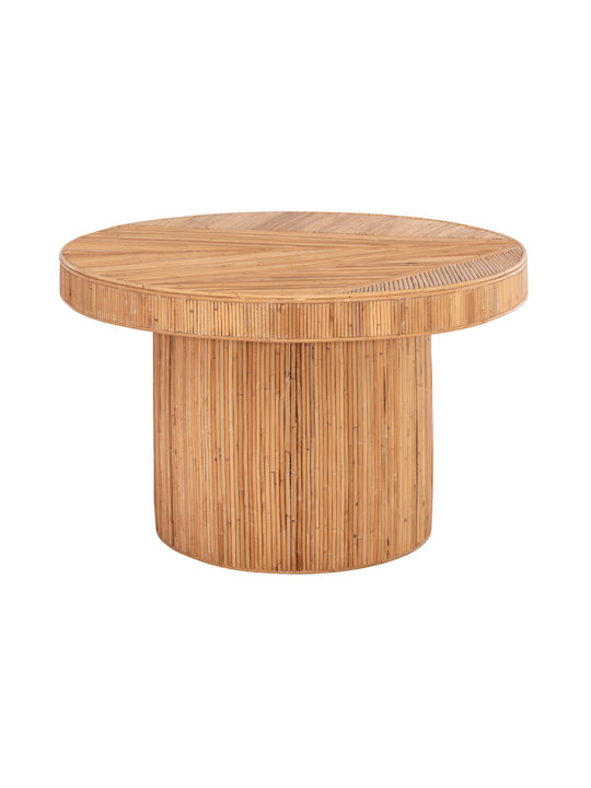 Τραπέζι Τραπεζαρίας Rattan Φυσικό χρώμα 120x120x76εκ.