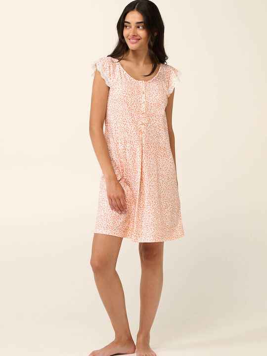 Vamp Nightgown Maternity & Nursing Salmon