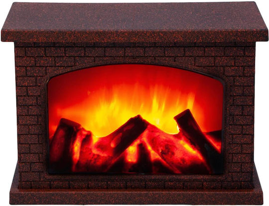 Decorative Lantern Fireplace Bronze 28x12x20cm Battery Operated