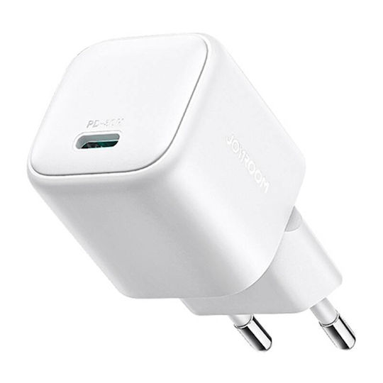 Joyroom Зарядно Устройство Без Кабел GaN с USB-C Изходен Порт 30W Power Delivery / Quick Charge 3.0 Бял (JR-TCG15)