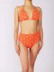 Set Bikini Τριγωνάκι & Σορτς Ψηλόμεσο Coral