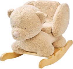 Nattou Teddy Wooden Rocking Toy Bear for 10+ months Beige