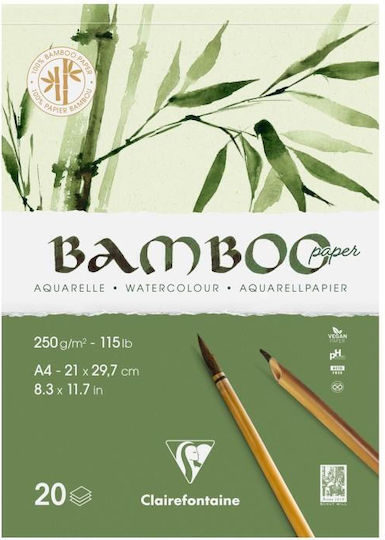 Clairefontaine Μπλοκ Ακουαρέλας Bamboo 25φ Α4 21x29,7cm 250g