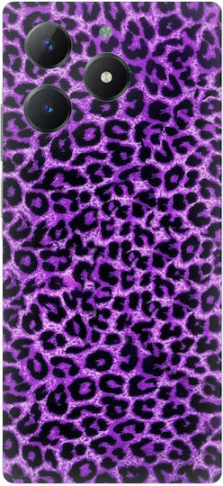 Animal Print Leopard Purple Silicone Case for Realme C61 4G
