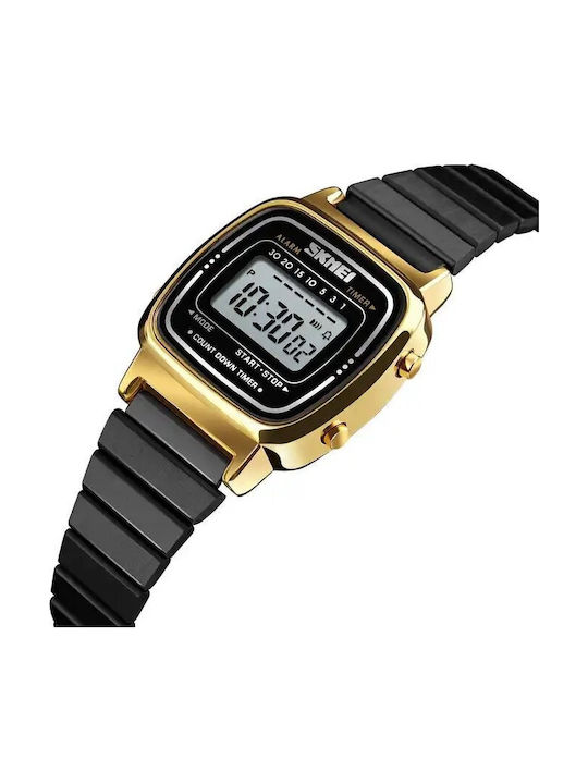 1901 Digital/Analog Womens Watch 55mm Battery with Rubber Strap Gold/Black