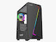 ProGaming Pro Gaming Samurai V2 Midi Tower Computer Case with Side Window and RGB Lighting Black