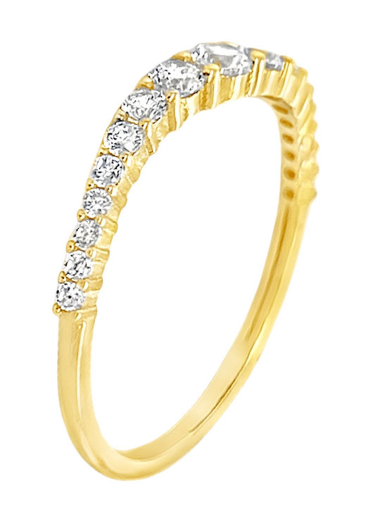 Xryseio Ring with Zircon made of Gold 14K
