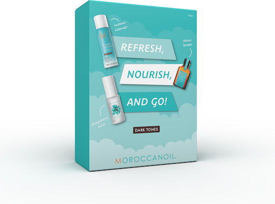 Moroccanoil Refresh Nourish and Go Light Tones Hair Care Set for Reconstruction and Nourishment with Shampoo and Oil 3 Pieces