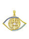 Kiriakos Gofas Pendant Kids Talisman Double Sided made of Gold 9K PR774
