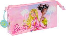 Barbie Painterly Pencil Case with 3 Compartments Pink