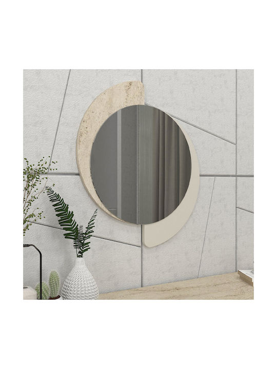 Megapap Sevilla Wall Mirror Oval with Beige Woo...