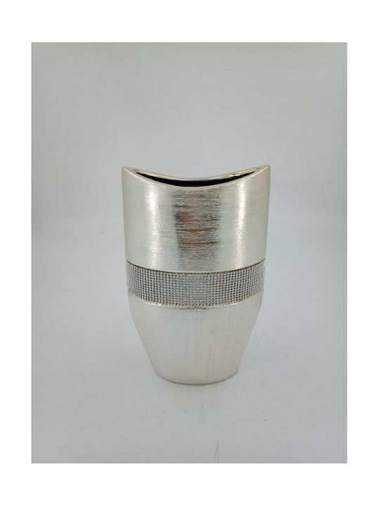 Karvounis Decorative Vase Rhinestones Ecru 18x9...