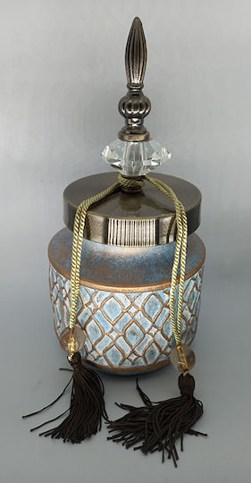 Karvounis Vază Decorativă Ceramică Borcan Albastru 13.5x13.5x26cm 1buc