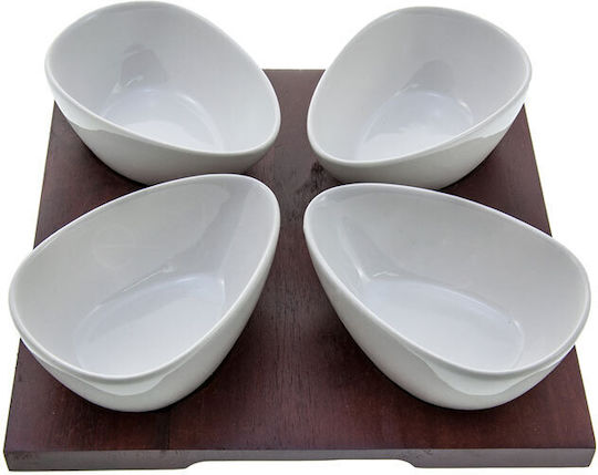 Karvounis Porcelain Dessert Divided Serving Tray White