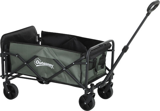 Foldable Garden Cart Metallic Four-wheel 72lt 114x46x65cm.
