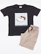 Kids' Set with Shorts Summer 2pcs Black