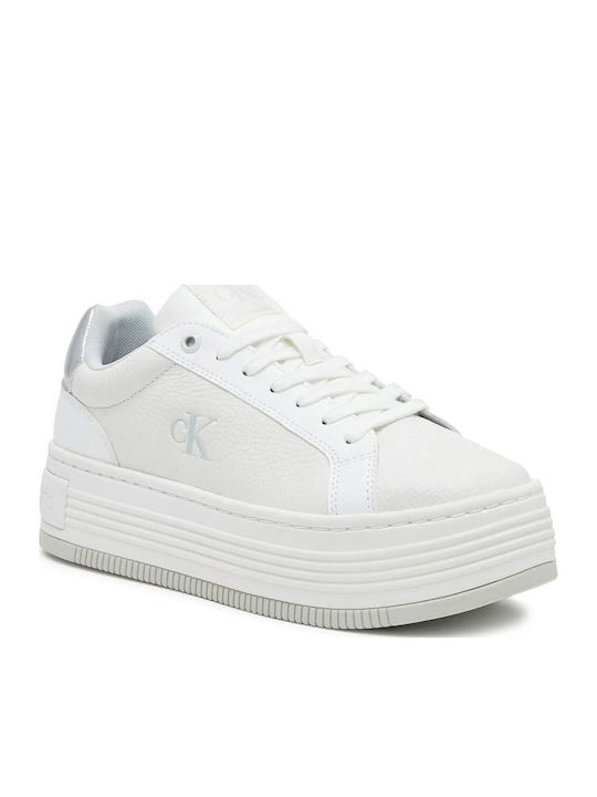 Bold Flatf Low Lace Mg Flatforms Sneakers Bright White-silver