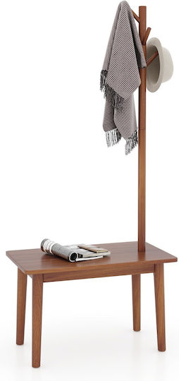 Costway Калъф за дрехи Дърво Кафяв 76x43x168см