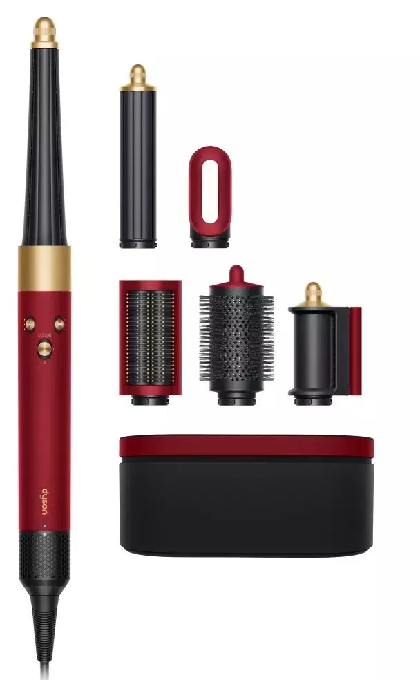 Dyson HS08 Airwrap i.d. Straight + Wavy Ηλεκτρική Βούρτσα με Αέρα για Ίσιωμα και Μπούκλες 1300W Red Velvet/Gold