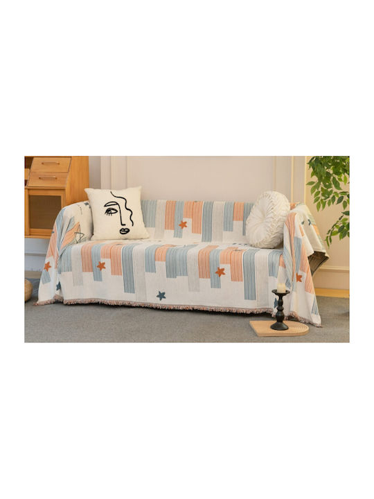 ForHome Cuvertură Pentru Canapea 3 Locuri Șenilă 180x280cm Portocalie