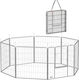 Pawhut Dog Fence 8 Foldable Adjustable Panels Door Steel Height 80 cm Silver D06-255v01sr
