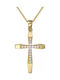 Papoulidis Jewellery Γυναικείος Χρυσός Σταυρός 14Κ Διπλής Όψης χωρίς Αλυσίδα