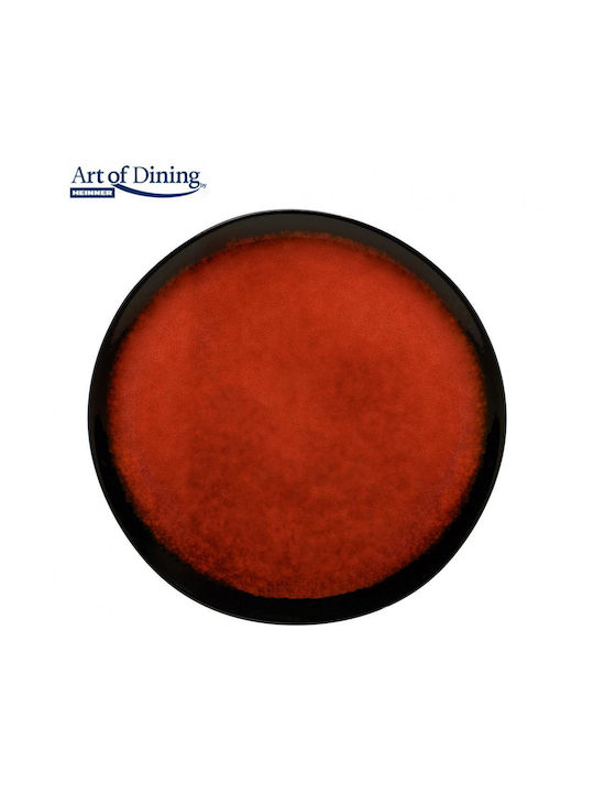 Heinner Vulcano Plate Shallow Ceramic Red with Diameter 28cm 4pcs