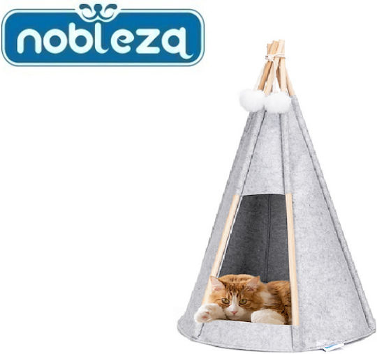 Конична котешка палатка с дървена рамка в сиво Nobleza Nobleza