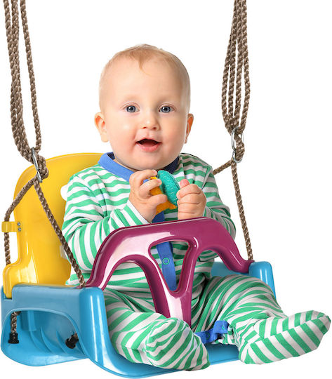 Outsunny Outsunny Plastic Kids Swing with Seat Belt 180x180x180cm for 9+ Years Blue