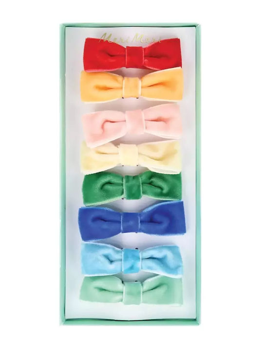 Meri Meri Kids Hair Clips Set with Multicolour Bow Hair Clips in Red Colour 8 Pieces