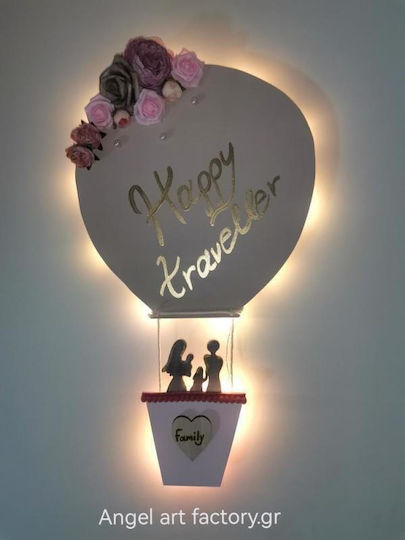 Kinder-Wandlampe aus Holz "Heißluftballon-Familie"