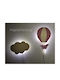 Set aus Holz-Wandleuchten "Heißluftballon-Wolke"