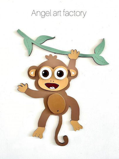 Wooden 3D Wall Monkey