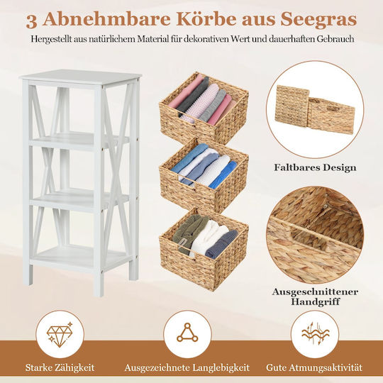 Κομοδίνα Ξύλινα Γαλάζια 2τμχ 36x30x80cm JV11436WH-2