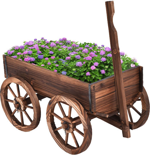 Costway Διακοσμητικό Καρότσι Κήπου Ξύλινο 120x43x53.5εκ. OP3045