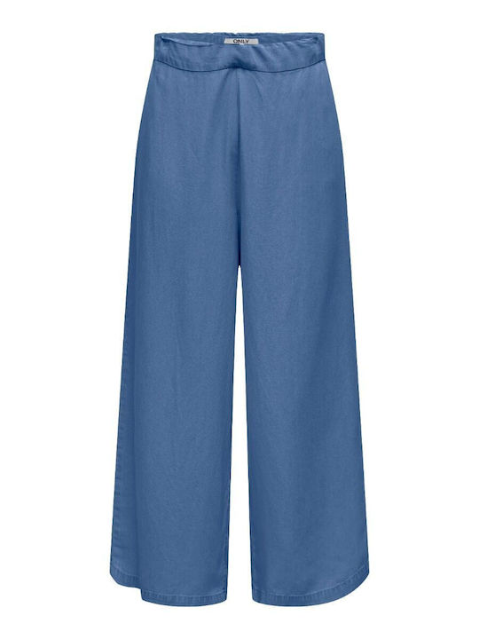 Only Women's Fabric Trousers with Elastic Blue