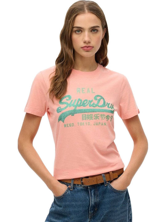 Superdry Vintage Logo Rhinestone Bluza Damă Tri...